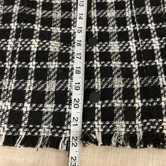 Karl Lagerfeld Paris Tweed Moto Jacket Black White Size M - Picture 8 of 8